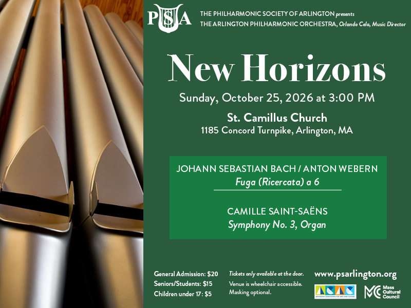 Flyer for the Arlington Philharmonic's October 2026 concert